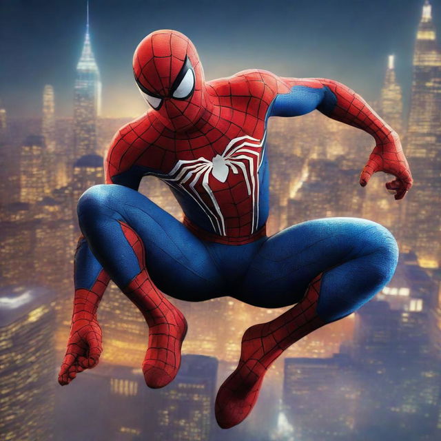 An incredibly detailed digital art piece featuring Spiderman