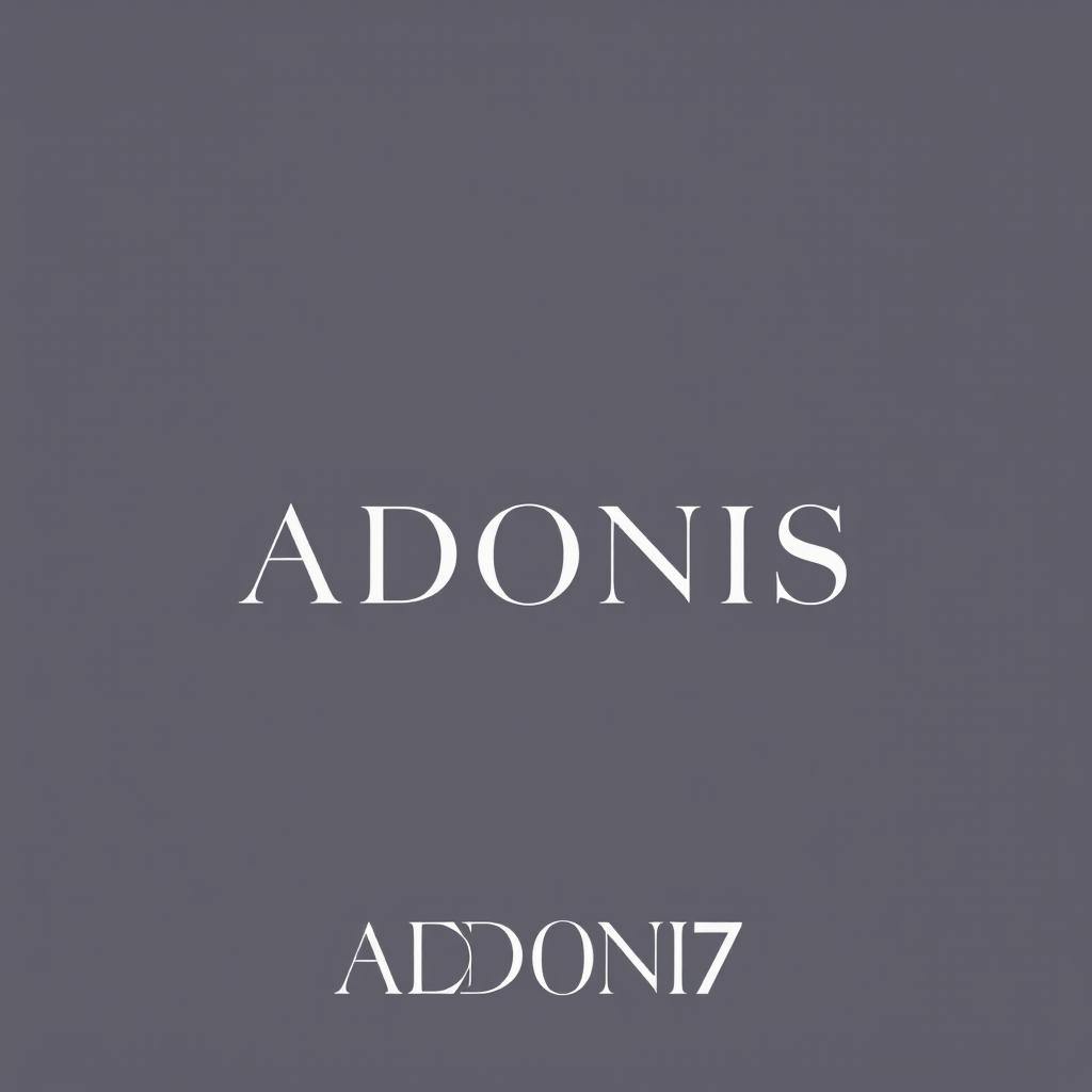 A sleek and modern logo design featuring the word 'ADONIS' prominently displayed at the top, rendered in a bold, distinctive font that exudes elegance and strength