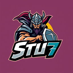 A dynamic logo design featuring a fierce warrior character as the central element