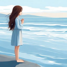 A high-quality digital art image showcasing a serene ocean scene