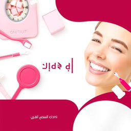 An advertisement image for a dental clinic named 'عيادة الر'