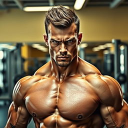 A head mine jacked onto a muscular gym body, showcasing a lean and fit physique