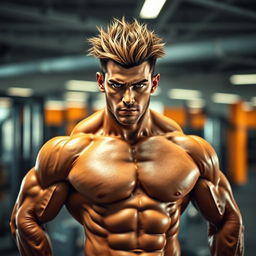 A head mine jacked onto a muscular gym body, showcasing a lean and fit physique