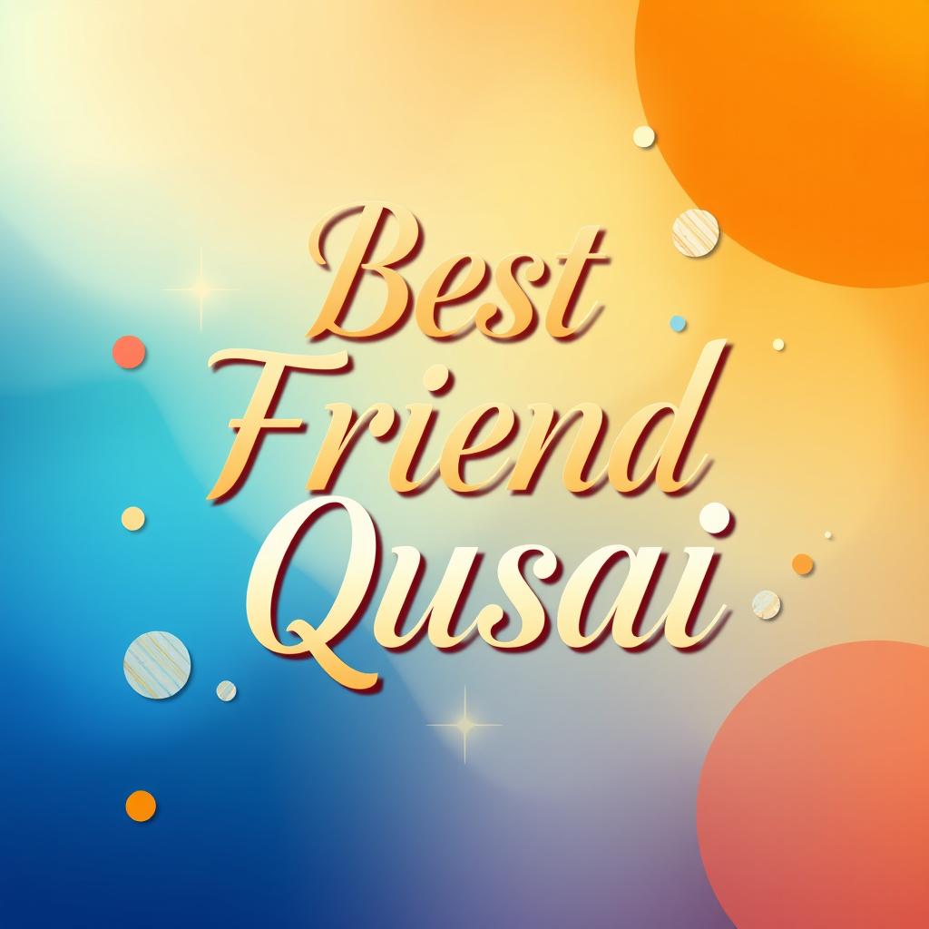 A beautifully designed image featuring the phrase 'Best Friend Qusai' prominently displayed in elegant, artistic typography