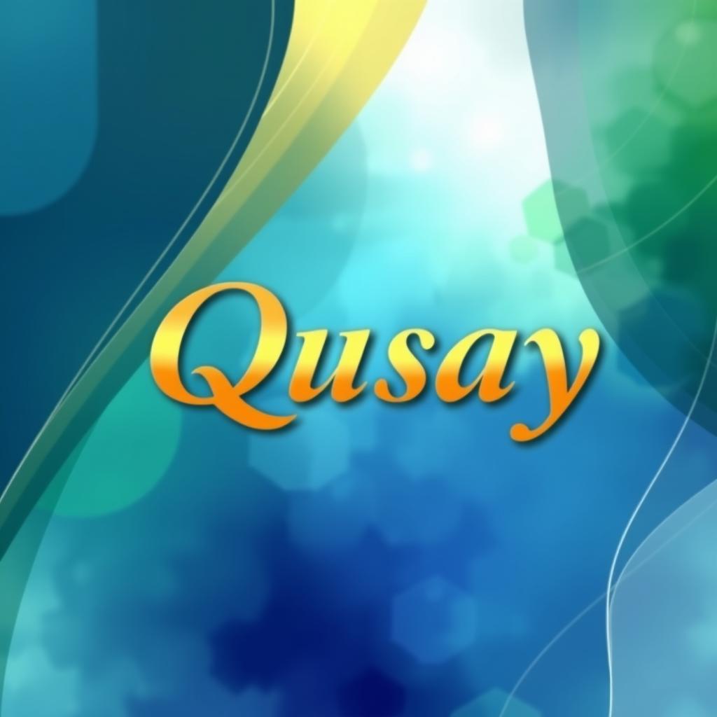 A modern and unique graphic design featuring the name 'Qusay' in a stylish and artistic font