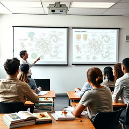 An academic lecture scene focused on the theme of 'Structure and Organization in Biology'