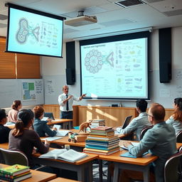 An academic lecture scene focused on the theme of 'Structure and Organization in Biology'