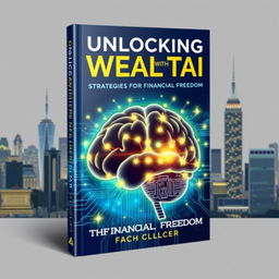 A visually striking book cover design for a financial empowerment theme, highlighting the use of artificial intelligence for financial gains