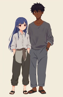 A scene featuring two girls standing together