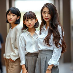 A captivating scene featuring two girls standing together