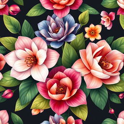 A beautiful and elegant artistic representation of a smooth, well-curated floral pattern that embodies grace and beauty