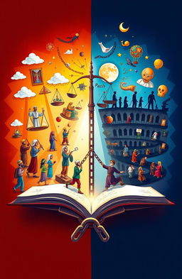 A vibrant and thought-provoking illustration depicting the dual concepts of Hakimiyah and Jahiliyah