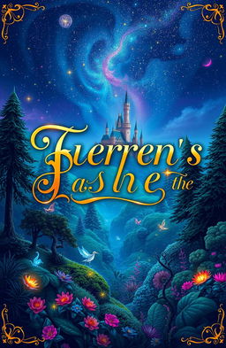 A captivating book cover design featuring an enchanting fantasy landscape