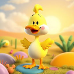 A Peanuts character transformed into a cute cartoon duck, featuring vibrant colors and a playful expression