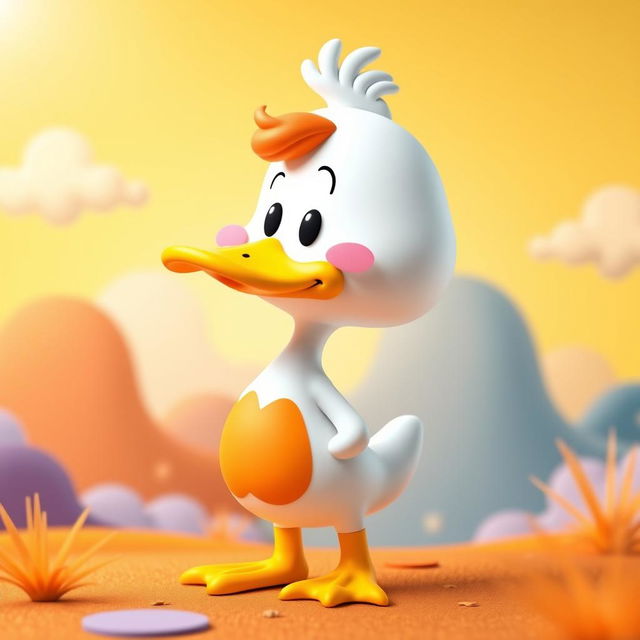 A Peanuts character transformed into a cute cartoon duck, featuring vibrant colors and a playful expression