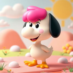 A Peanuts character transformed into a cute cartoon duck, featuring vibrant colors and a playful expression