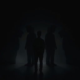 A striking image of a person standing in the foreground, deeply engaged in exploring their shadow self