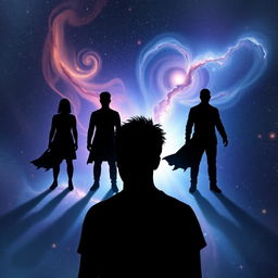 A captivating silhouette of a person in the foreground, depicted in a contemplative pose as they explore their shadow self