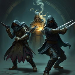 Three unique shadow blades from a Dungeons and Dragons setting