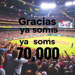 A vibrant image featuring a baseball stadium filled with cheering fans, highlighting a celebratory atmosphere with colorful banners and confetti in the air
