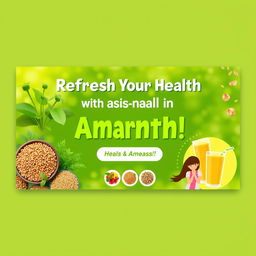 An engaging online advertising banner for a business company called 'Kasi Namin' featuring refreshing amaranth products