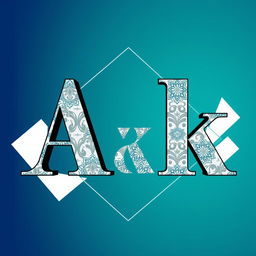 A modern and stylish wallpaper design featuring the letters 'Ak' prominently in the center