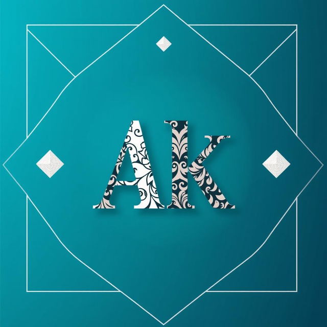 A modern and stylish wallpaper design featuring the letters 'Ak' prominently in the center