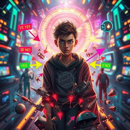 A vibrant and futuristic gaming world background, reflecting realism in game design