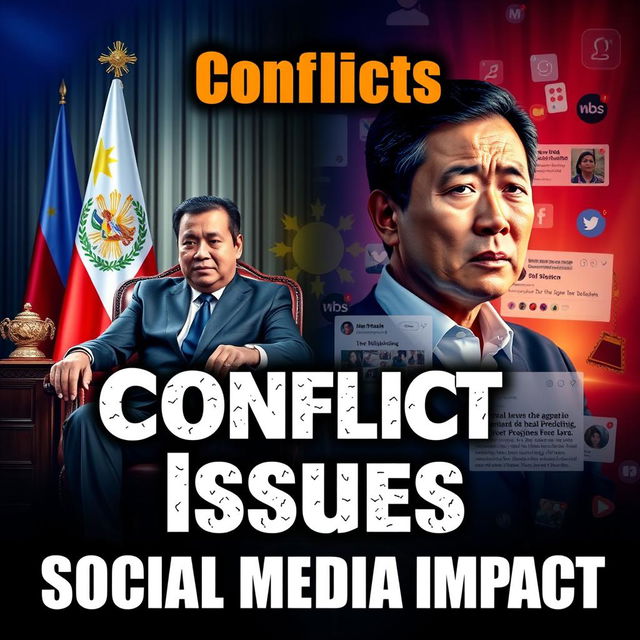 A dramatic and thought-provoking poster depicting the current trend in the Philippines involving the conflict between the President and Vice President