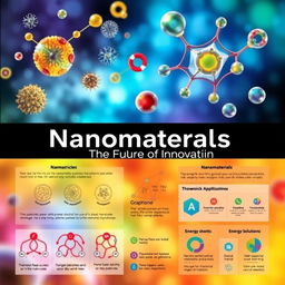 A visually striking poster showcasing various nano materials in a scientific context