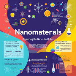 An educational and visually engaging poster dedicated to nanomaterials