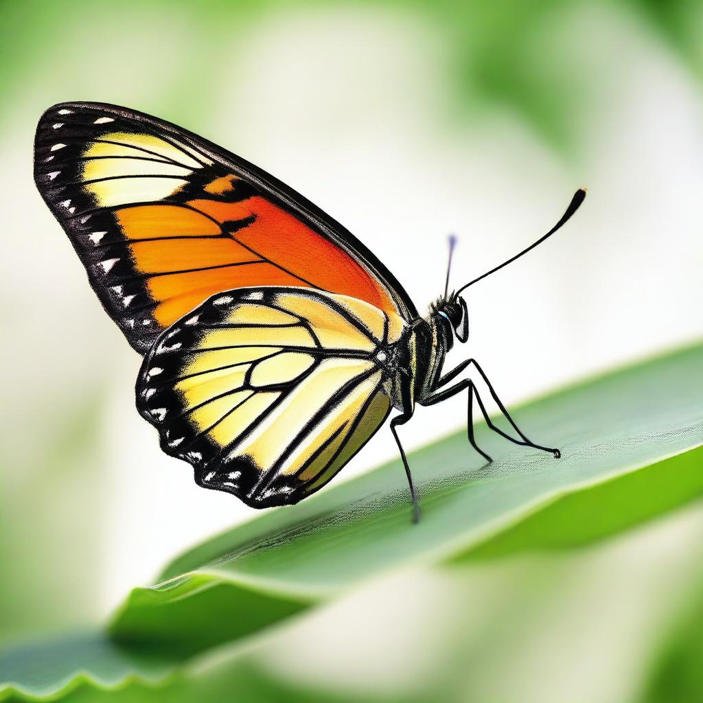 A high-resolution photo of a butterfly with one wing appearing broken