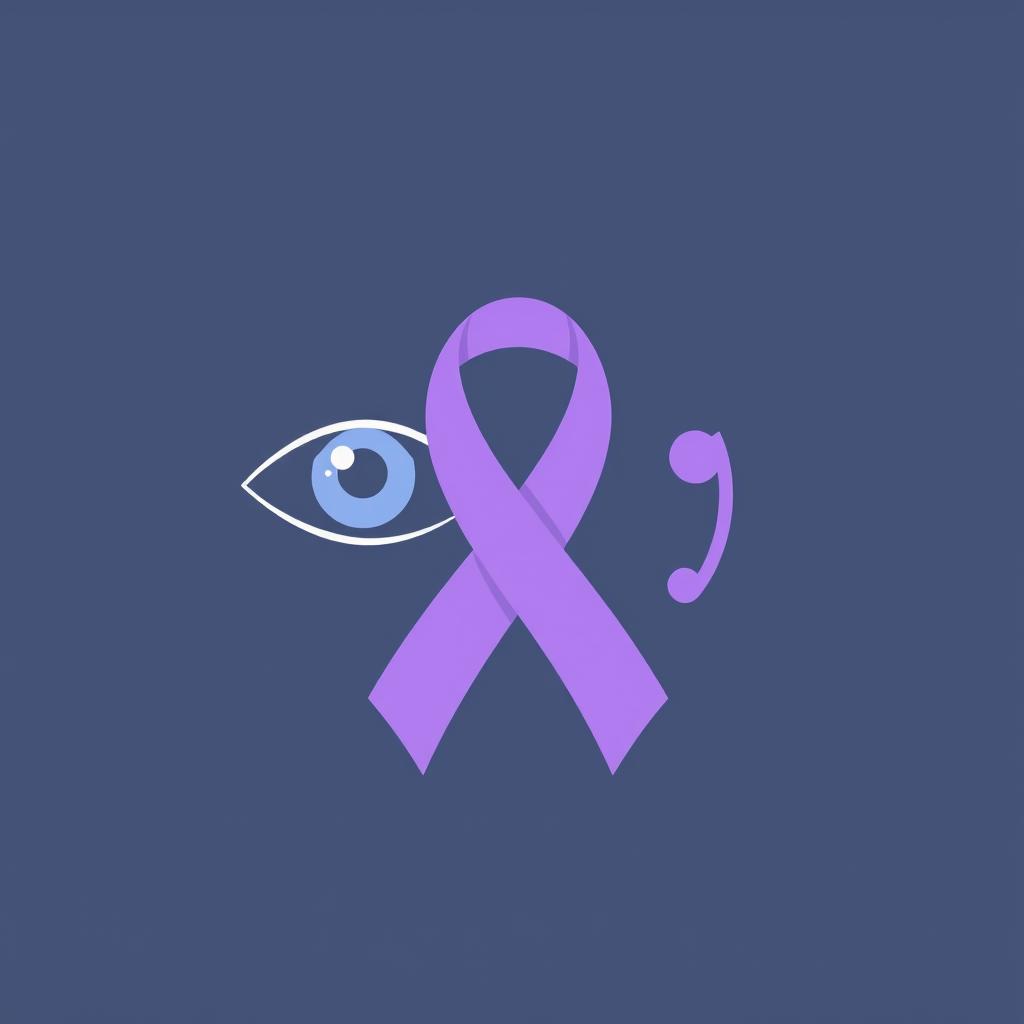An imaginative and meaningful symbol that creatively combines the elements of prying, cancer awareness, and a semicolon