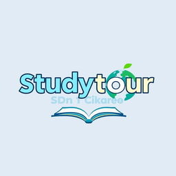 A modern and sleek logo design for 'Studytour SDN 1 Cikareo'
