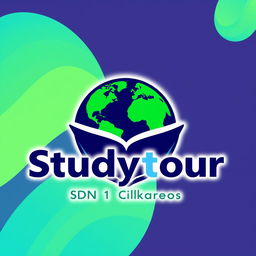 A modern and sleek logo design for 'Studytour SDN 1 Cikareo'