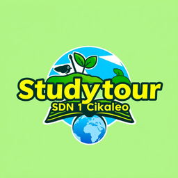 A modern and sleek logo design for 'Studytour SDN 1 Cikareo'