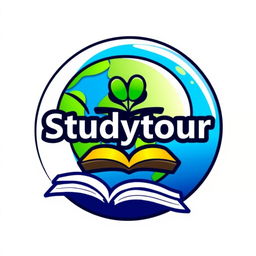 A modern and sleek logo design for 'Studytour SDN 1 Cikareo'