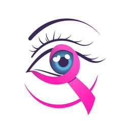 A unique and symbolic design that creatively embodies the concepts of prying, cancer awareness, and a semicolon
