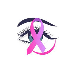 A unique and symbolic design that creatively embodies the concepts of prying, cancer awareness, and a semicolon