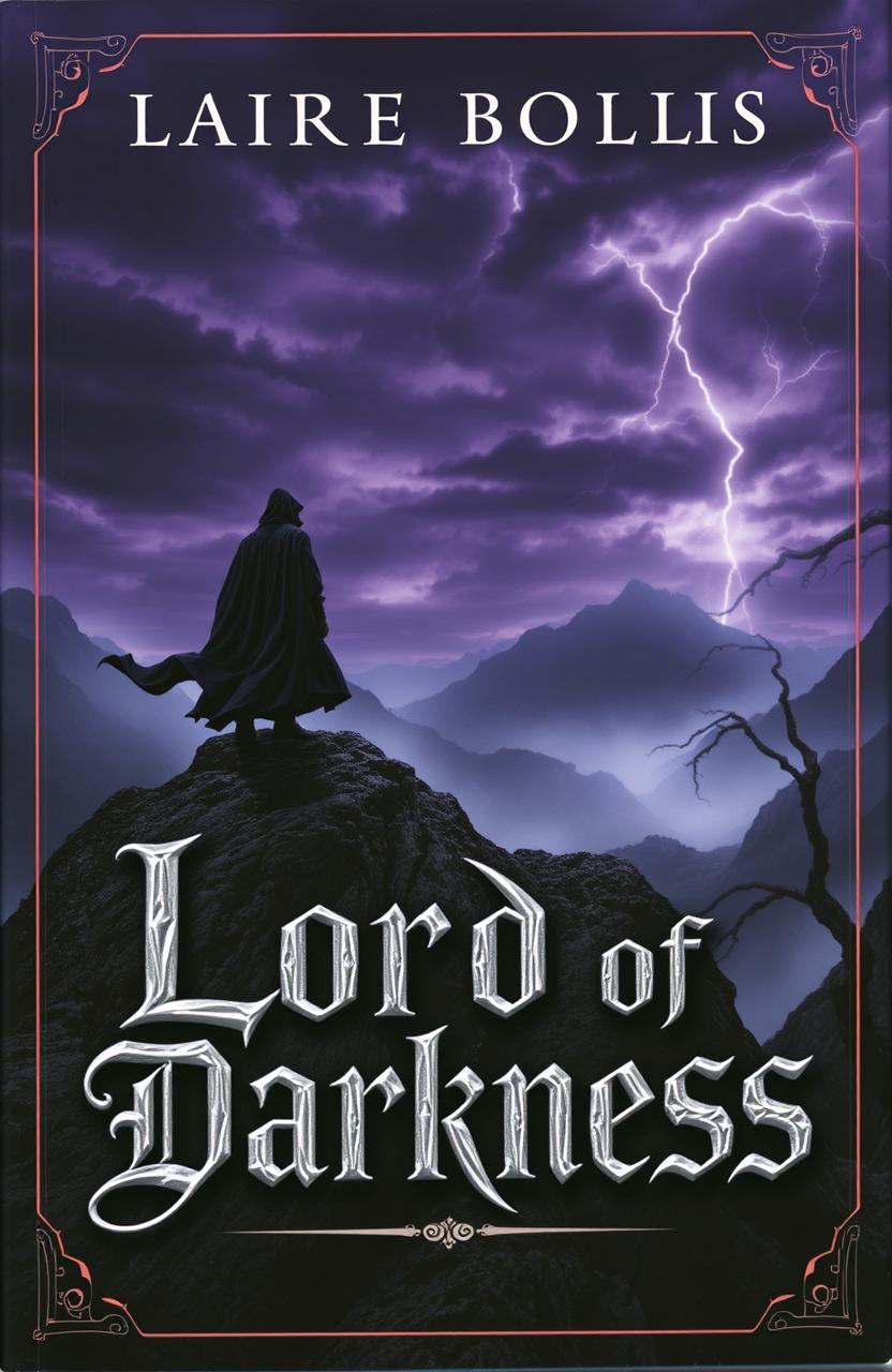 A captivating book cover for 'Lord of Darkness', featuring a dark and brooding medieval landscape