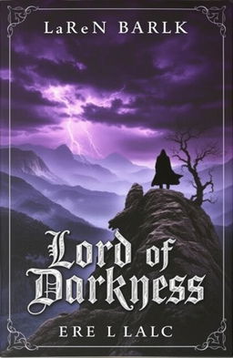 A captivating book cover for 'Lord of Darkness', featuring a dark and brooding medieval landscape
