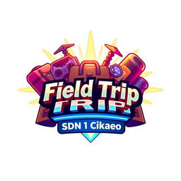 A vibrant 3D gaming logo featuring a travel-themed design with eye-catching glowing lights emanating from the back