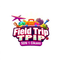 A vibrant 3D gaming logo featuring a travel-themed design with eye-catching glowing lights emanating from the back