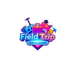 A vibrant 3D gaming logo featuring a travel-themed design with eye-catching glowing lights emanating from the back
