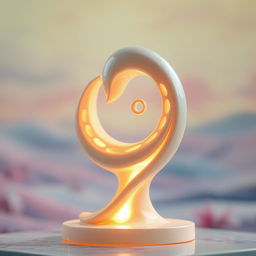 A close-up of a glowing, artistic sculpture representing the concept of 'ass', with intricate details highlighting its curves and forms