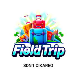 A vibrant 3D gaming logo featuring a travel-themed design with elements such as suitcases, airplanes, and scenic landscapes, positioned prominently in the background with glowing lights radiating outward for a captivating effect