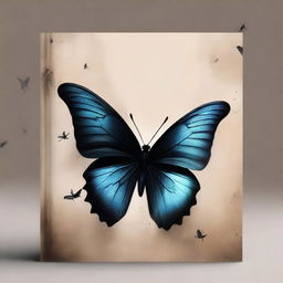 A high-quality digital art piece featuring a dark butterfly with a broken wing