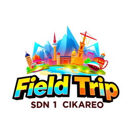 A vibrant 3D gaming logo featuring a collection of tourist destinations such as iconic landmarks, mountains, and beaches, arranged as the main visual element