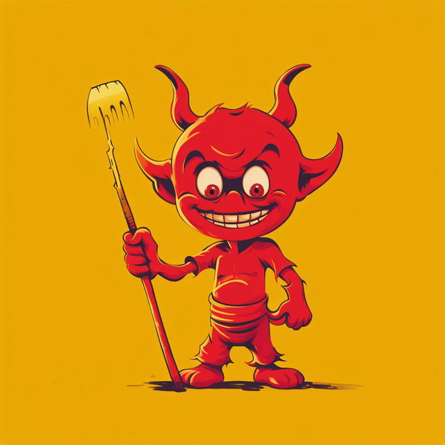 This is a delightful, minimalist painting of El Diablito, emphasizing his friendly and goofy nature