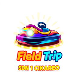 A vibrant 3D gaming logo featuring a colorful and playful bumper car (bombom car) as the central element, surrounded by glowing lights to create an exciting and dynamic effect